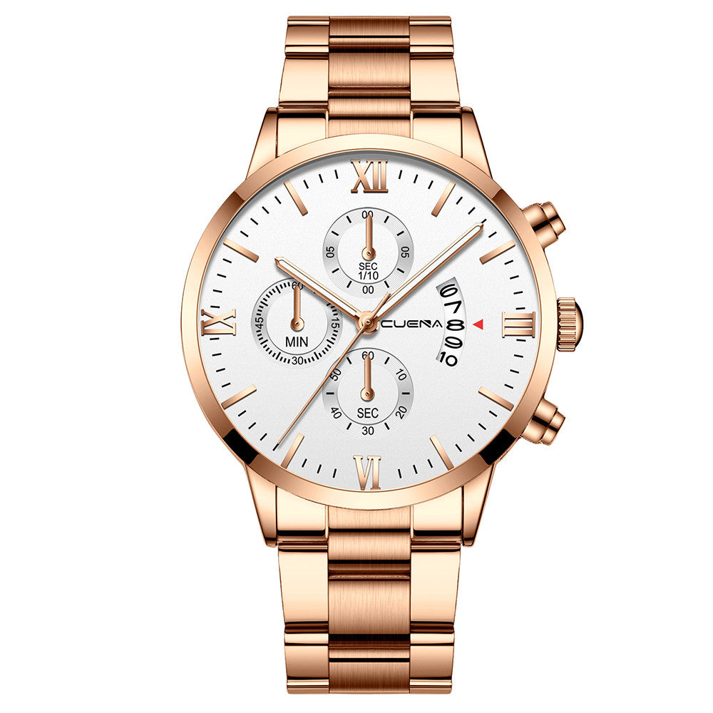 Casual steel band watch