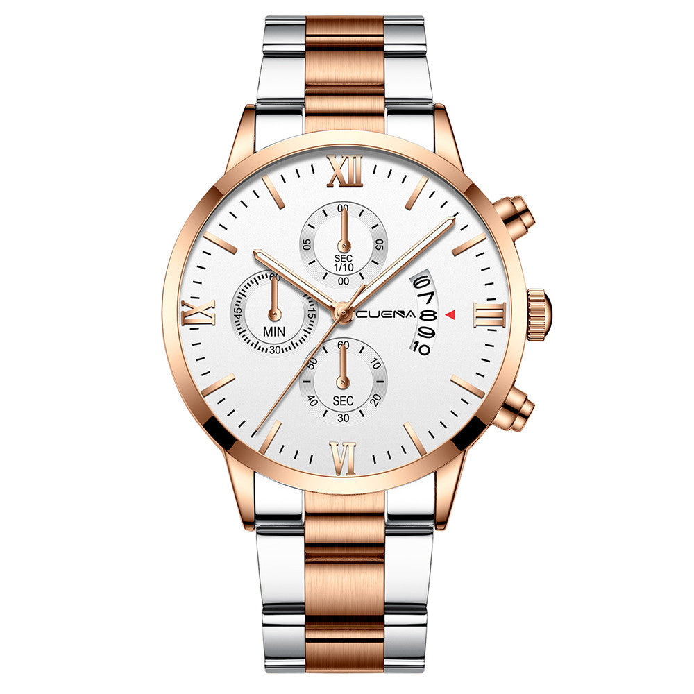 Casual steel band watch