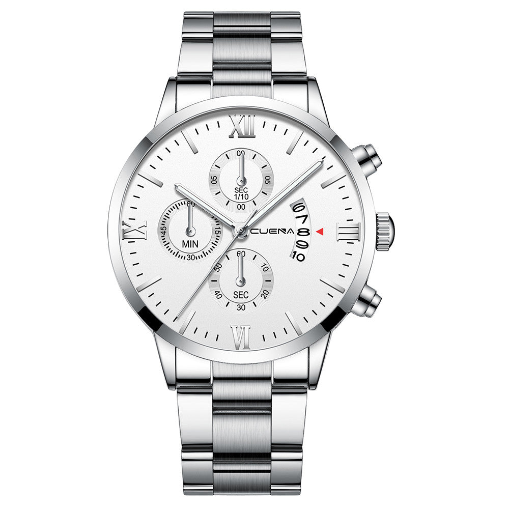 Casual steel band watch