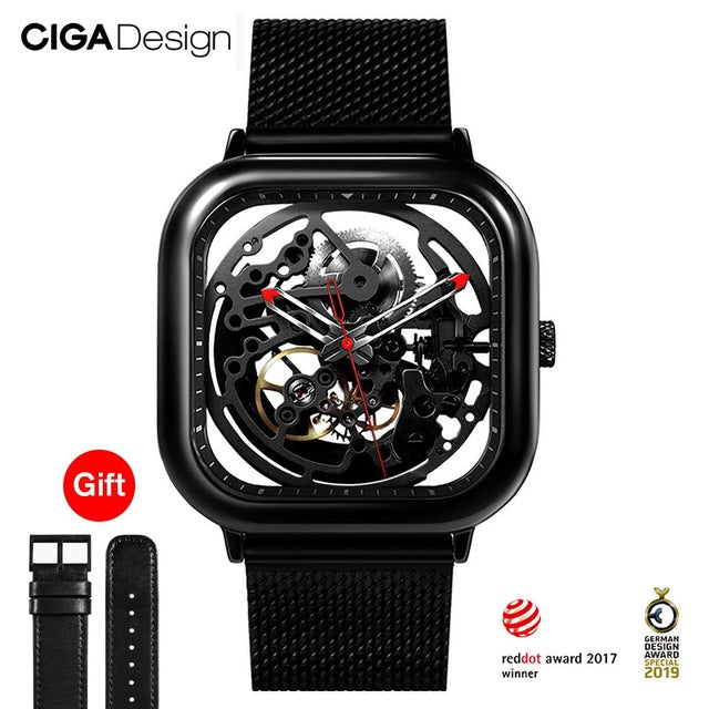 CIGA Design CIGA Watch Automatic Hollowing Mechanical Watch Fashion Watch Male Square Mechanical Watch