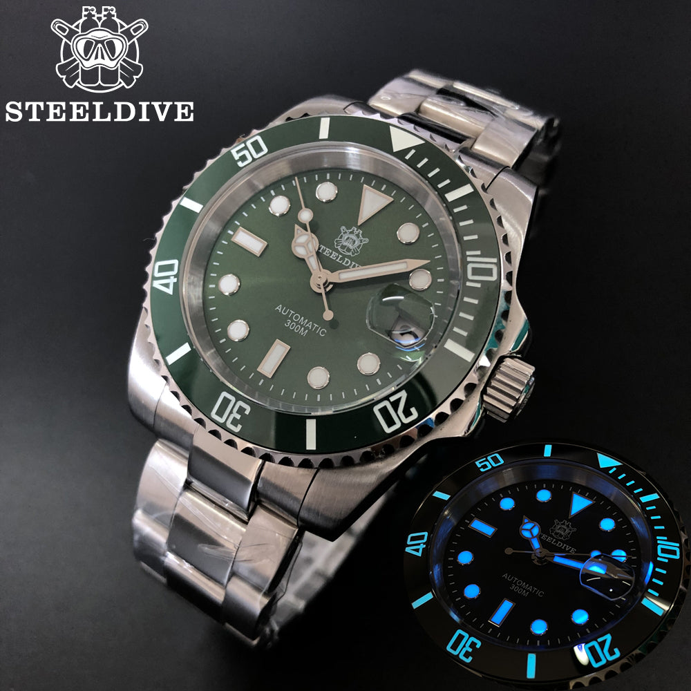 STEELDIVE 1953 Diving Watch Automatic Sapphire Crystal Watch Japan 8215 Automatic Mechanical Dive Watch 200m Magnifying Calendar