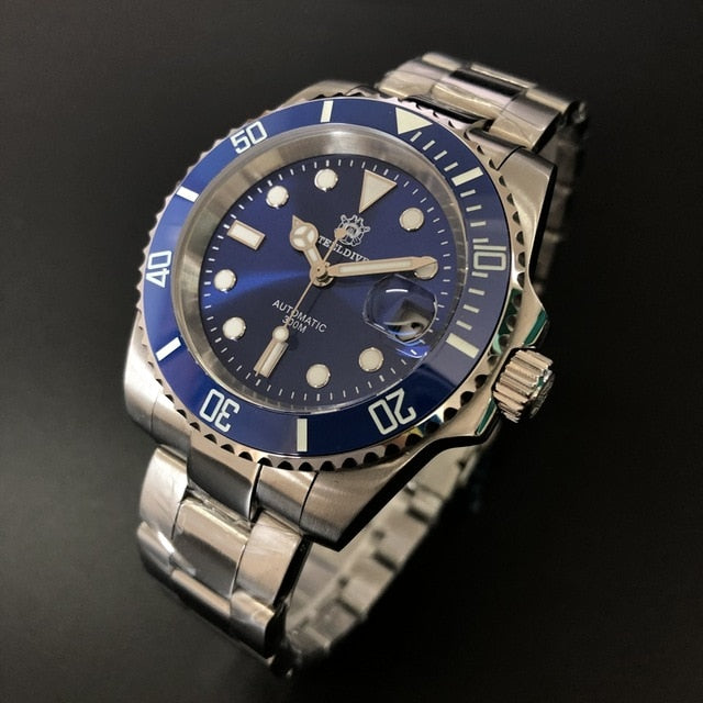 STEELDIVE 1953 Diving Watch Automatic Sapphire Crystal Watch Japan 8215 Automatic Mechanical Dive Watch 200m Magnifying Calendar
